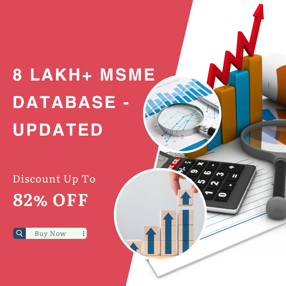 This product image showcases India’s largest SME database containing over 5,00,000 verified business contacts. The dataset includes company names, contact person details, phone numbers, email IDs, industry types, and locations across India. Ideal for professionals looking to boost lead generation, launch targeted marketing campaigns, and connect directly with small and medium business owners.