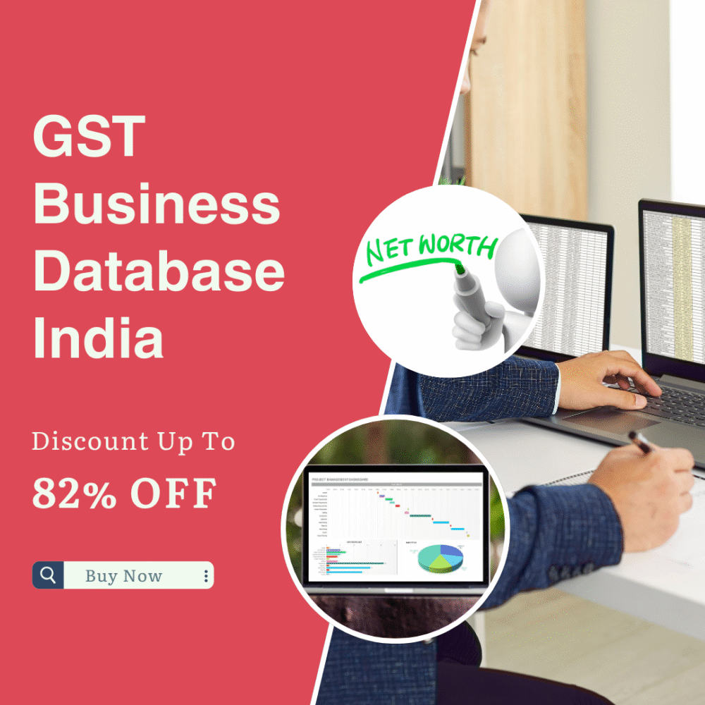 5.5 Lakh+ GST-registered business database with 5 Lakh+ emails and 3 Lakh+ phone numbers for B2B marketing and sales
