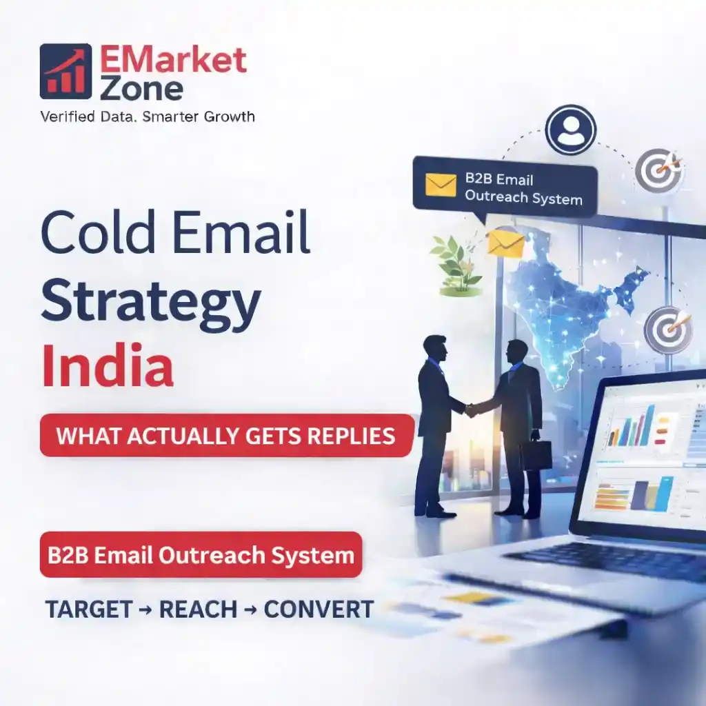 Cold email strategy in India for B2B lead generation using targeted email outreach and structured data
