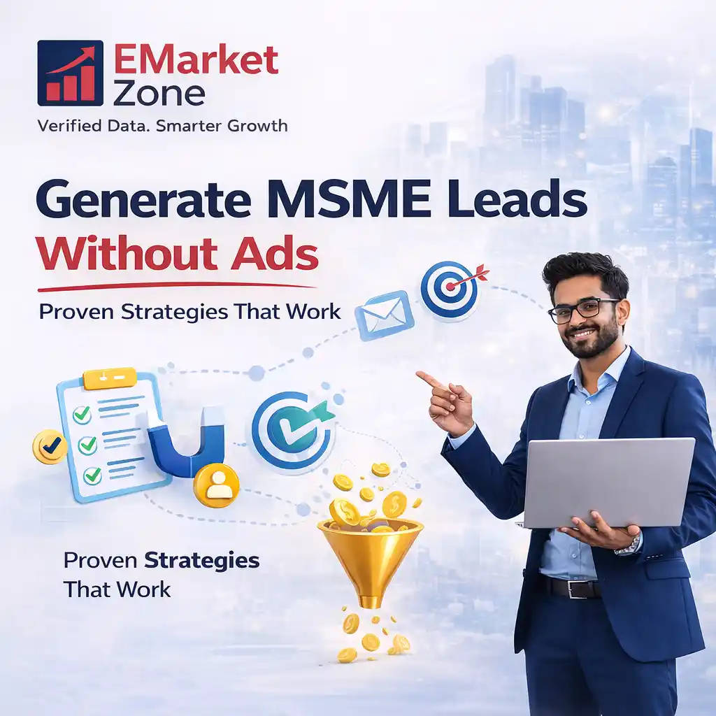 Generate MSME leads without ads using structured data, email outreach, and WhatsApp marketing in India
