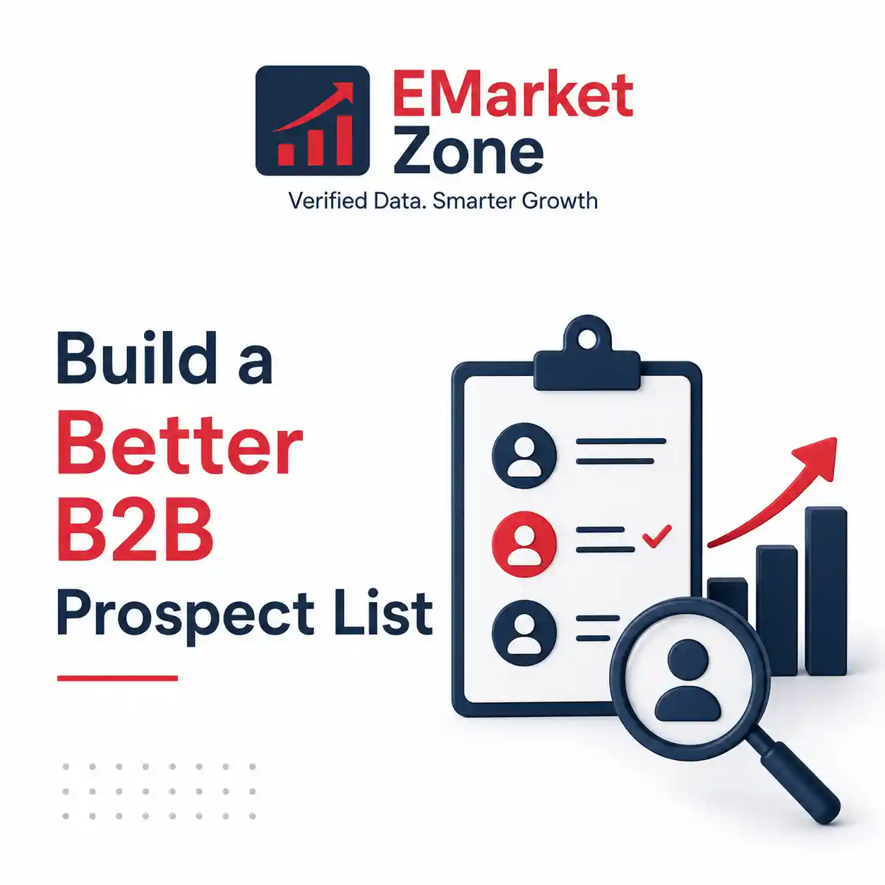 B2B prospect list building illustration showing business targeting, decision maker identification, prospect research, and lead generation strategy in India
