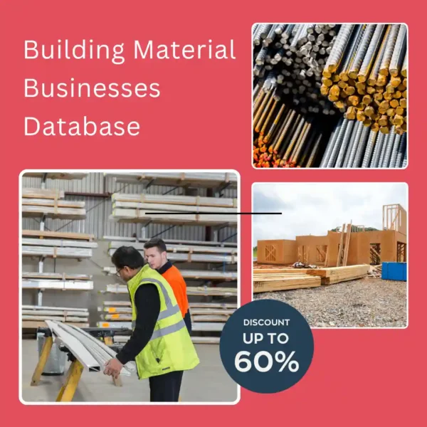 Building materials database India featuring verified building material suppliers, dealers, distributors, and business contacts for B2B lead generation.