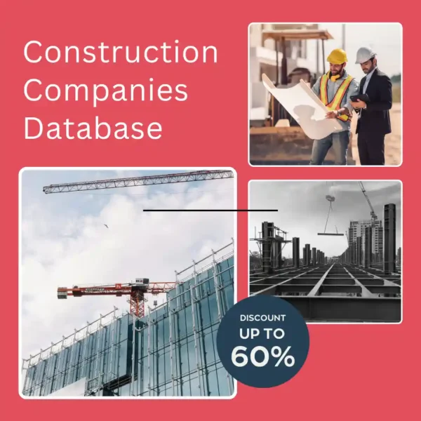 Construction companies database India featuring verified construction companies, builders, contractors, and business contacts for B2B lead generation.