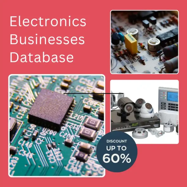 Electronics Businesses Database India with 28,000+ verified electronics manufacturers, suppliers, dealers, distributors, and business contacts.