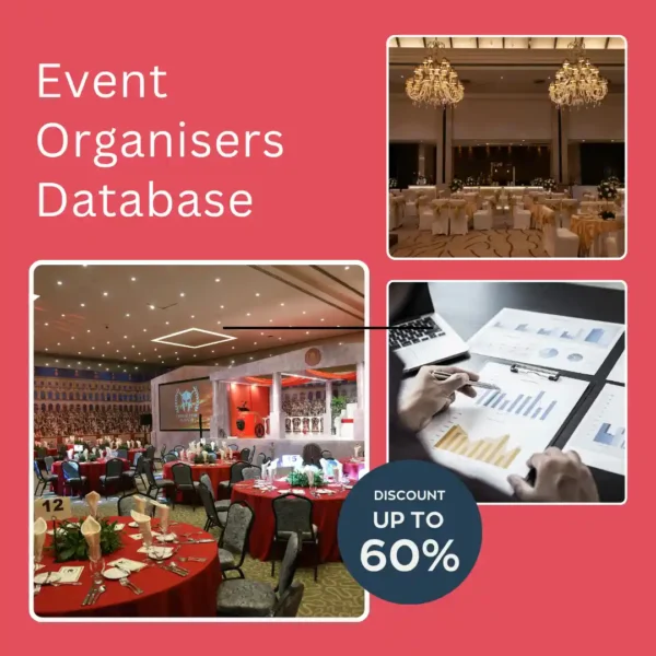 Event organisers database India featuring verified event organisers, event management companies, and wedding planners for B2B lead generation.