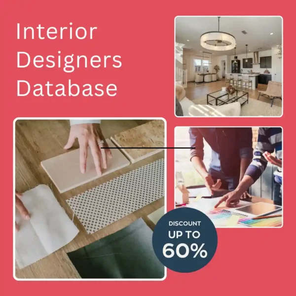 Interior Designers Database India with 10,000+ verified interior designers, interior design firms, and business contacts.