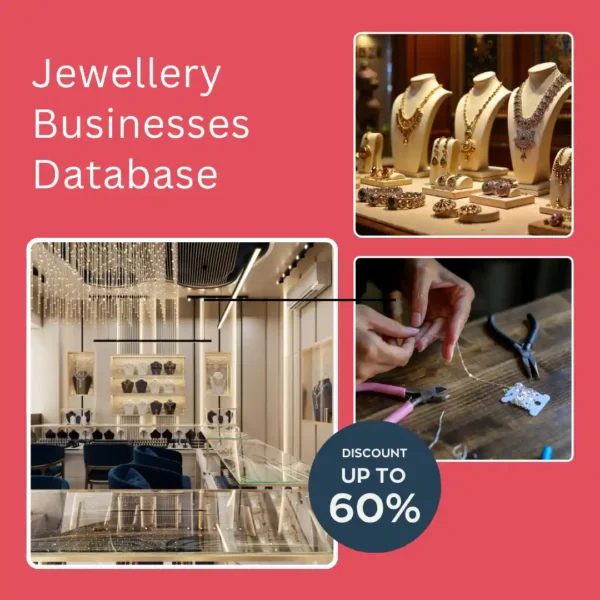 Jewellers database India featuring verified jewellery retailers, wholesalers, manufacturers, and business contacts for B2B lead generation.