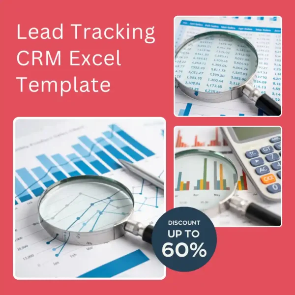 Lead Tracking CRM Excel template for managing sales leads, follow-ups, pipeline, and customer interactions.