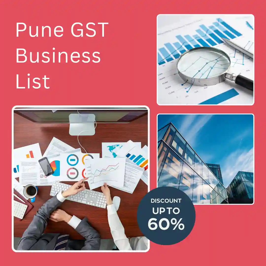 Pune GST business contact list with 24,100+ GST business contacts, mobile numbers, email IDs, business information and registration details for B2B lead generation.