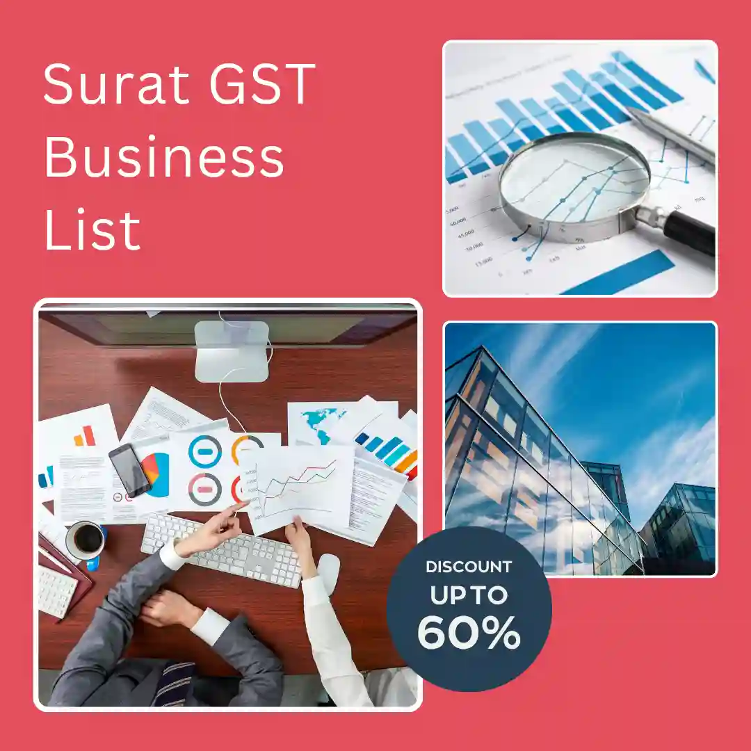 Surat GST business contact list with 35,910+ GST business contacts, mobile numbers, email IDs, business information and registration details for B2B lead generation.